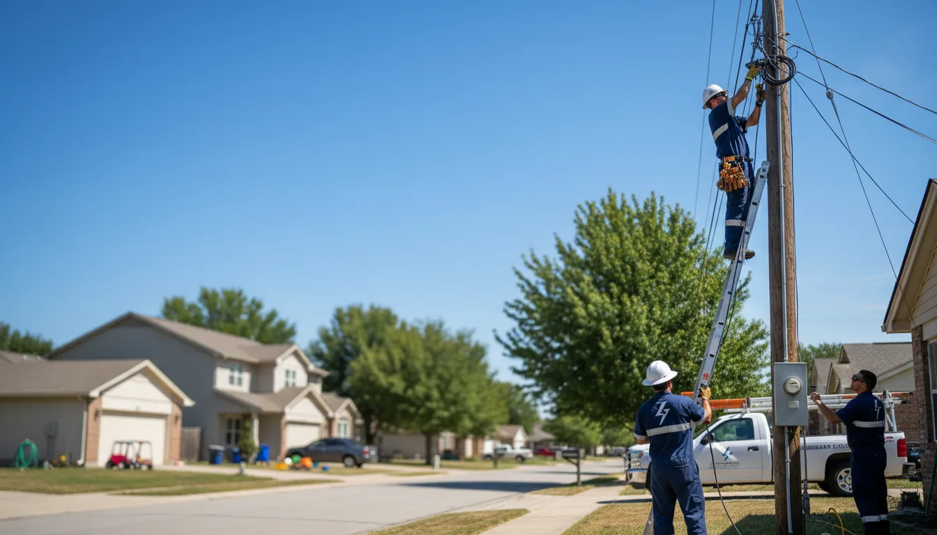 Residential electrician providing installation services in Midway, TX